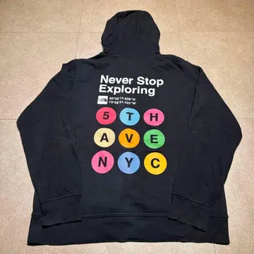 The North Face NY 한정판 풀오버 맨투맨 후드티 블랙