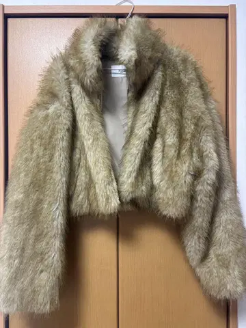 인조 모피 숏 기장 더블 지퍼 자켓
