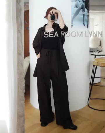 클리어 트윌 wide waist 슬랙스 브라운 S