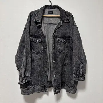 이번 시즌 구매 블랙 데님 자켓 오버 사이즈 4L