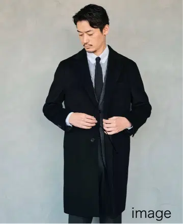 [새상품급] EDIFICE 울 캐시미어 체스터 코트 블랙