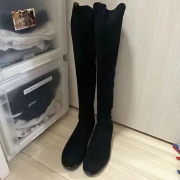 SAYA 블랙 스웨이드풍 롱 부츠