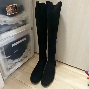 SAYA 블랙 스웨이드풍 롱 부츠