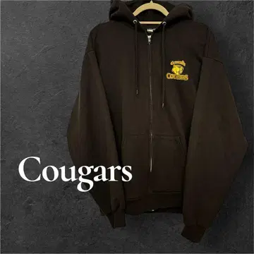 구제 Cougar 블랙 집업 후드티 해외 대학 야구팀