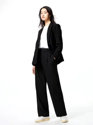 UNIQLO 턱 와이드 팬츠 긴 길이 S