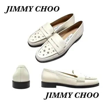 [ 새상품 ] JIMMY CHOO 지미추 로퍼 스터드 화이트