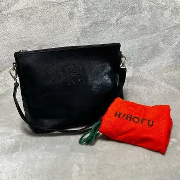 HIROFU 히로후 원숄더백 가죽 빅 로고 블랙 컬러 더스트백 포함