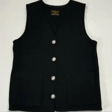 쿠티 BAJA VEST 플라워 콘초 버튼 M 블랙 블랙