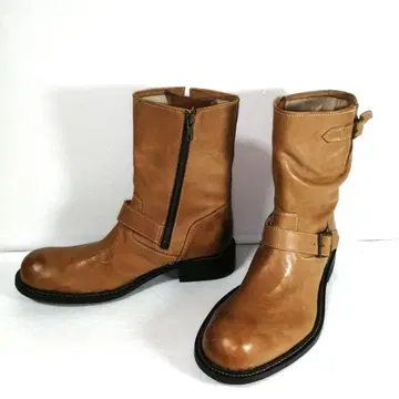 wild duck 사이드 지퍼 부츠 엔지니어 부츠 천연 가죽