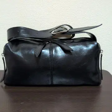 블랙 가죽 숄더백 tk.TAKEO 빈티지 백