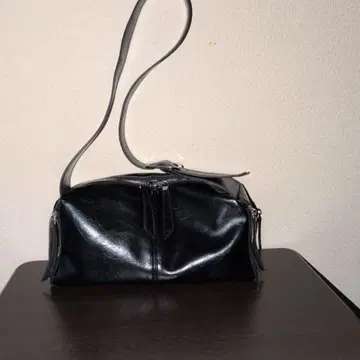 블랙 가죽 숄더백 tk.TAKEO 빈티지 백