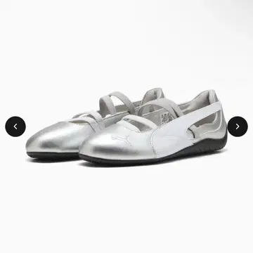 PUMA 스피드캣 발레 메탈릭 스니커즈 실버 화이트