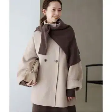 슬로브 이에나 24AW 수프르 울 더블 페이스 스탠드 코트