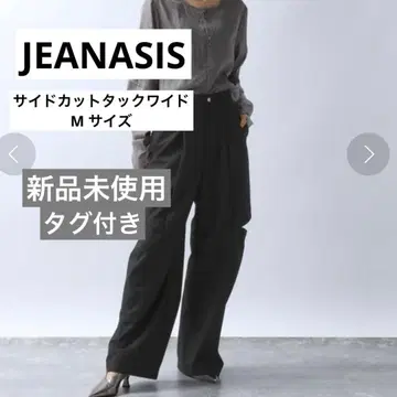 [ 택 포함 ] JEANASIS 지나시스 사이드 컷 턱 와이드 팬츠
