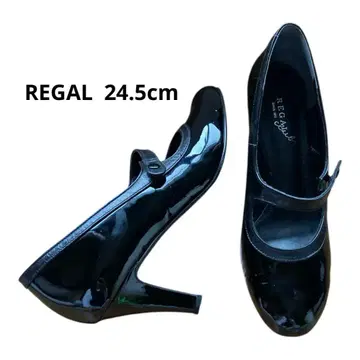 미사용급 리갈 REGAL 에나멜 메리 제인 스트랩 펌프스 24.5cm