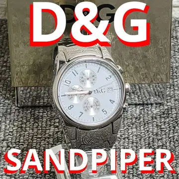 작동품 D&G 쿼츠 손목시계 실버 화이트