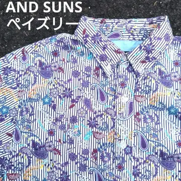 AND SUNS 페이즐리 무늬 긴팔 셔츠 M 상태 좋음