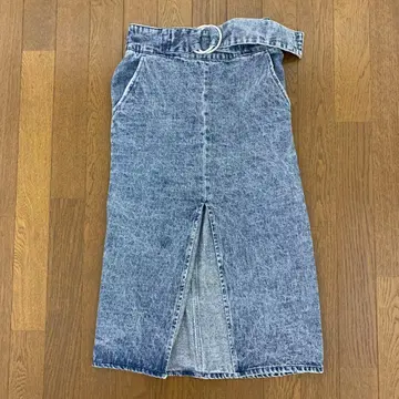 데님 슬릿 타이 스커트