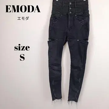 [ a2027 ] EMODA 에모다 사이드컷 하이웨스트 페긴스 S 블랙