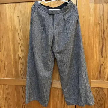 UNIQLO 트위드 턱 와이드 팬츠