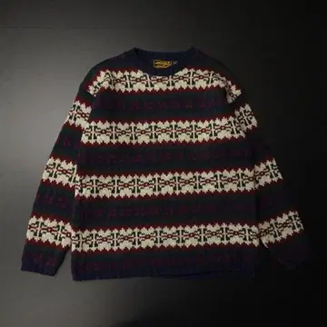 80s USA제 Eddie Bauer 에디 바우어 긴팔 스웨터 올 패턴