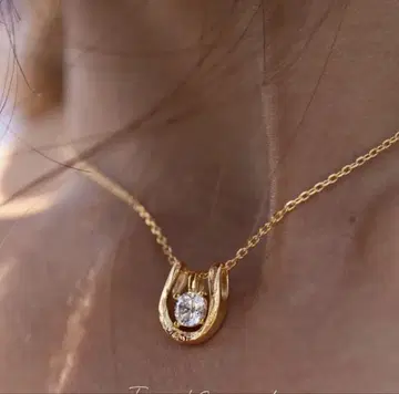Horseshoe Zirconia Necklace 핑크 골드