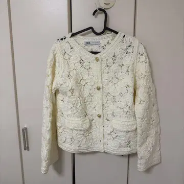 ZARA 마크라메 니트 가디건