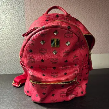 MCM 스터드 장식 핑크 백팩
