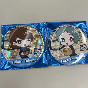 P3R R BAKER 콜라보 캔뱃지 유카리 후우카 2개 세트 홀로그램