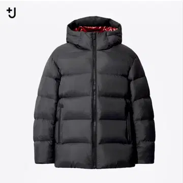 UNIQLO +J 라이트 다운 볼륨 후드티 블랙 M 사이즈
