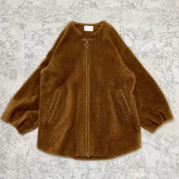 하레 HARE 노카라 코트 재기 코트 브라운