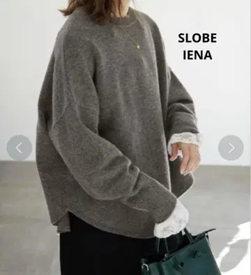 SLOBE IENA 파인 니트 풀오버 그레이 2022AW 울