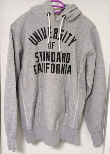 Champion 그레이 후드 부착 맨투맨 S