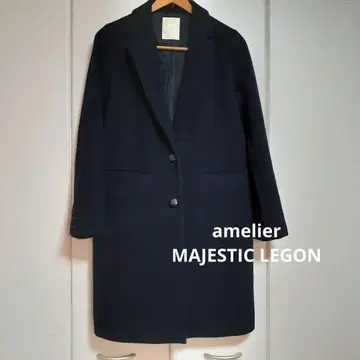 마제스틱 레곤 울 네이비 체스터 코트