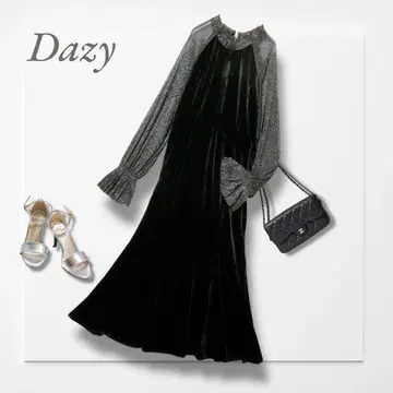 벨로아 맥시 길이 원피스 (XL) 블랙 라메 시어 드레스 파티 사교댄스