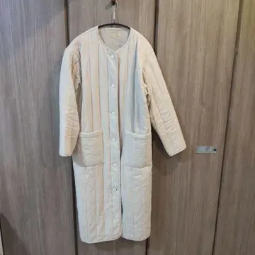 나카가와 마사시치 상점 린넨 퀼트 롱 코트 시로