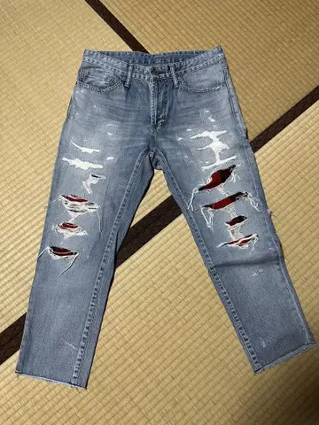 론 헤르만 데미지 가공 데님 팬츠 라이트 블루