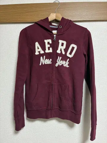 Aeropostale 버건디 풀 집업 후드티 S/P
