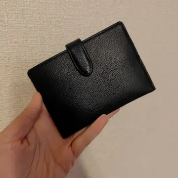 슬립온 컴팩트 지갑 천연 가죽