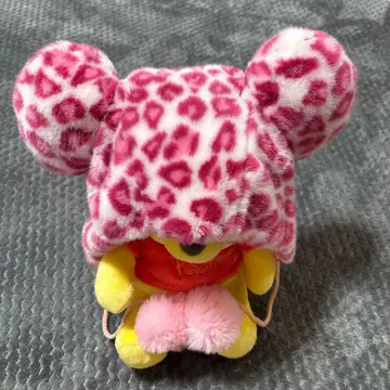 Disney 퍼 모자 레오파드 무늬 핑크