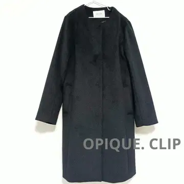 OPIQUE. CLIP 노카라 자켓 울 혼방 롱 코트