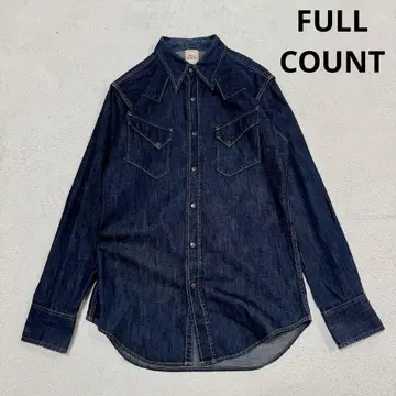 컨디션 최상 풀카운트 데님 웨스턴 셔츠 다크 네이비 인디고 38 사이즈
