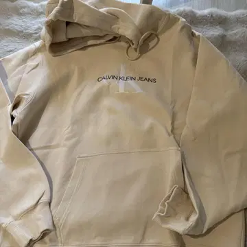 CALVIN KLEIN JEANS 베이지 후드티 S