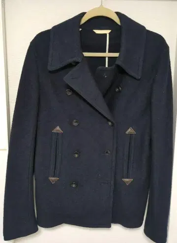 네이비 울 피코트 더블 브레스트