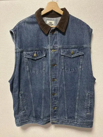 FREAK'S STORE 데님 베스트 데님 슬리브리스 자켓