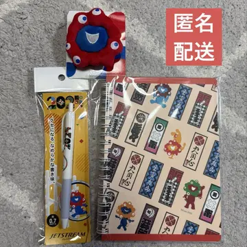 오사카 만박 미야쿠미야쿠 B6 링 노트 볼펜 페이스 배지 3점