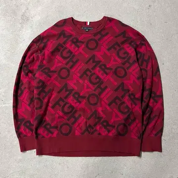 TOMMY HILFIGER 올 로고 무늬 니트 스웨터