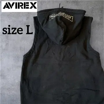 [ AVIREX 아비렉스 ] 맨투맨 후드 부착 베스트 집업 L