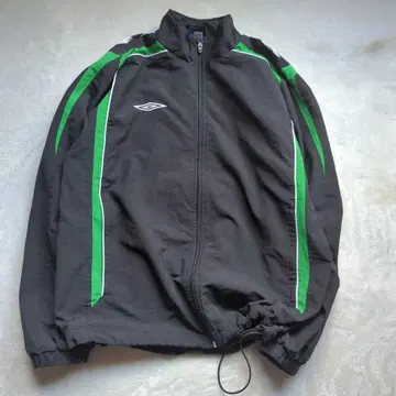 00s 엄브로 트랙 자켓 블랙 그린 UMBRO Y2K
