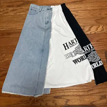 할리데이비슨 로고 데님 스커트 Tommorch